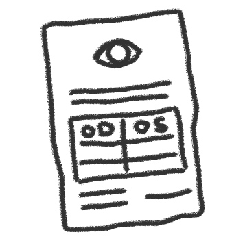 Ilustración de un carné con los datos de la medida de vista